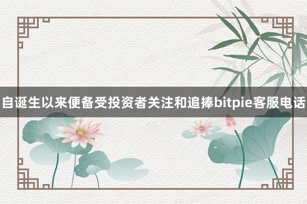 自诞生以来便备受投资者关注和追捧bitpie客服电话