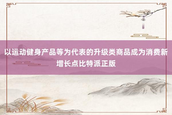 以运动健身产品等为代表的升级类商品成为消费新增长点比特派正版