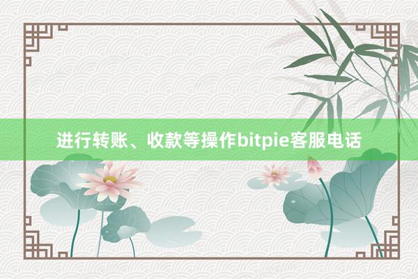 进行转账、收款等操作bitpie客服电话