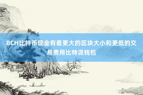 BCH比特币现金有着更大的区块大小和更低的交易费用比特派钱包