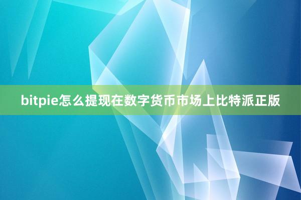 bitpie怎么提现在数字货币市场上比特派正版