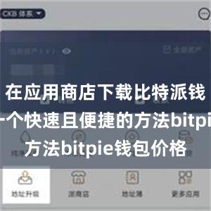 在应用商店下载比特派钱包也是一个快速且便捷的方法bitpie钱包价格